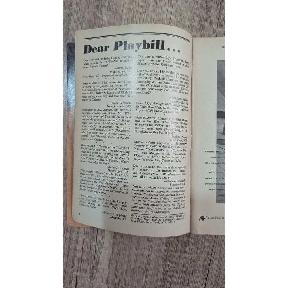 Vintage Playbill Will Rogers Follies Palace Theatre NYC 1991 Collectible Broadwa